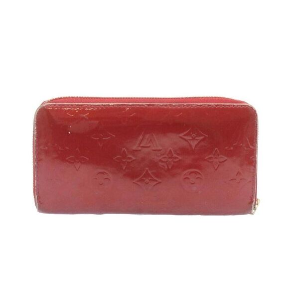 LOUIS VUITTON Monogram Vernis Zippy Wallet Long Wallet Red - Picture 3 of 15